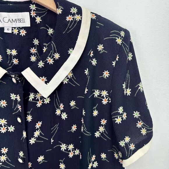 Sara Campbell Vintage Talbots Women’s All Over Floral Button Front Collared Maxi - Picture 8 of 9